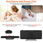 Projection Alarm Clock LED Digital Alarm Clock with Dual Alarms Snooze Function