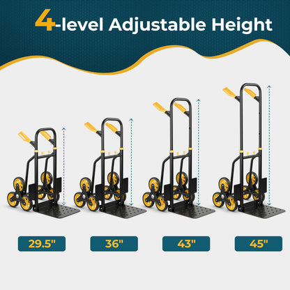 Stair Climber Hand Truck with Telescoping Handle, 350 lbs
