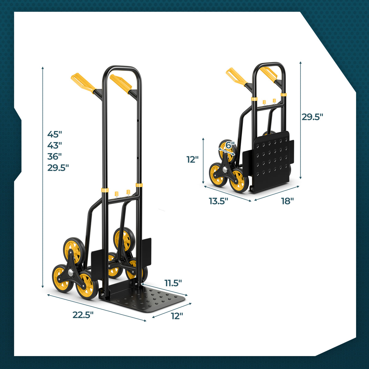 Stair Climber Hand Truck with Telescoping Handle, 350 lbs