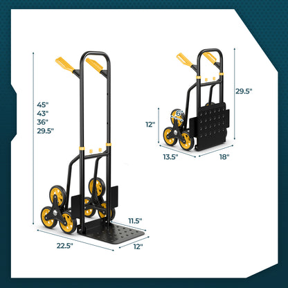 Stair Climber Hand Truck with Telescoping Handle, 350 lbs
