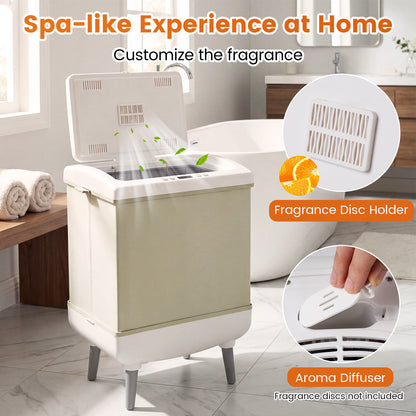 35L Large Towel Warmer with Heating and Drying Modes for Bathroom-Beige