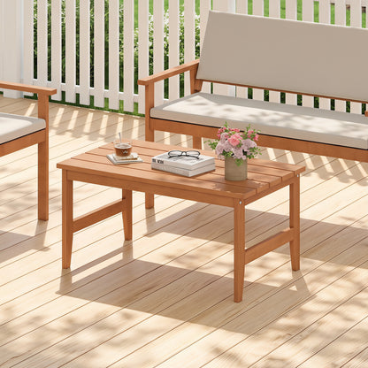 Rectangular Teak Wood Outdoor Coffee Table 35.5"