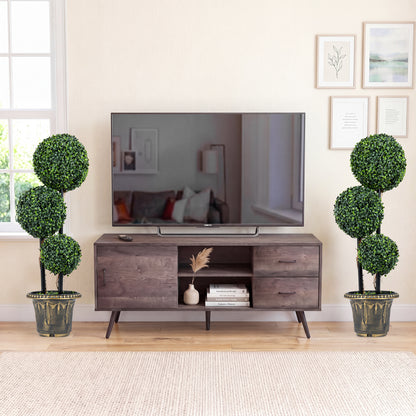 29 Inches Artificial Boxwood Topiary Tree Triple Ball Shrubs