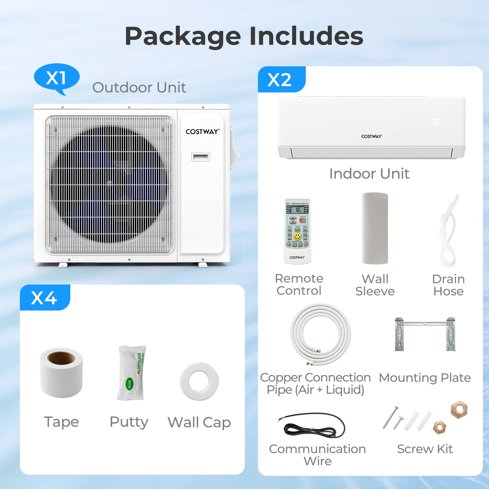 36000 BTU 2 Zone 23 SEER2 Mini Split Air Conditioner Wifi Enabled with Heat Pump-18K + 24K