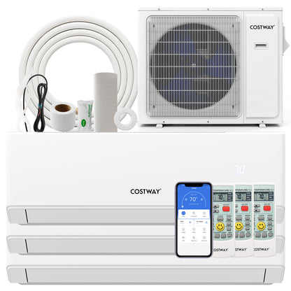 UltrEco Series 36000 BTU 3 Zone 23 SEER2 Mini Split Air Conditioner Wifi Enabled with Heat Pump-7K + 9K + 24K