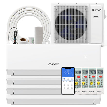 36000 BTU 4 Zone 23 SEER2 Mini Split Air Conditioner Wifi Enabled with Heat Pump-7K + 7K + 7K + 18K