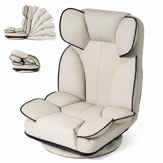 360 Degree Swivel Floor Gaming Chair with 6-Position Adjustable Backrest and Sponge Filling