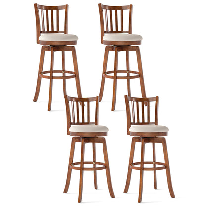 360¬∞ Rotating Counter Height Chairs Set of 4 with Backrest and Upholstered Seat-29 inches