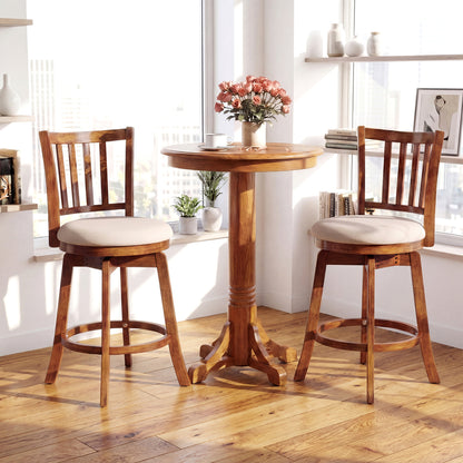 360¬∞ Rotating Counter Height Chairs Set of 4 with Backrest and Upholstered Seat-24 inches