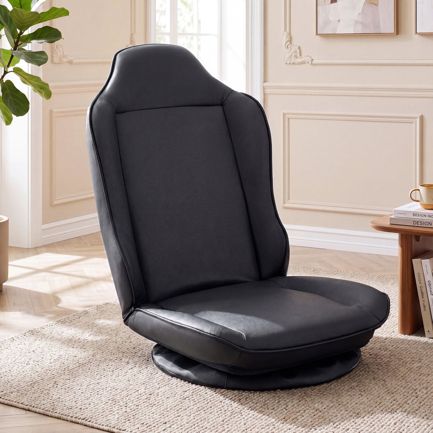 360° Swivel Floor Gaming Chair with Adjustable Backrest