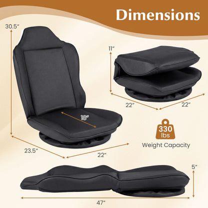 360° Swivel Floor Gaming Chair with Adjustable Backrest