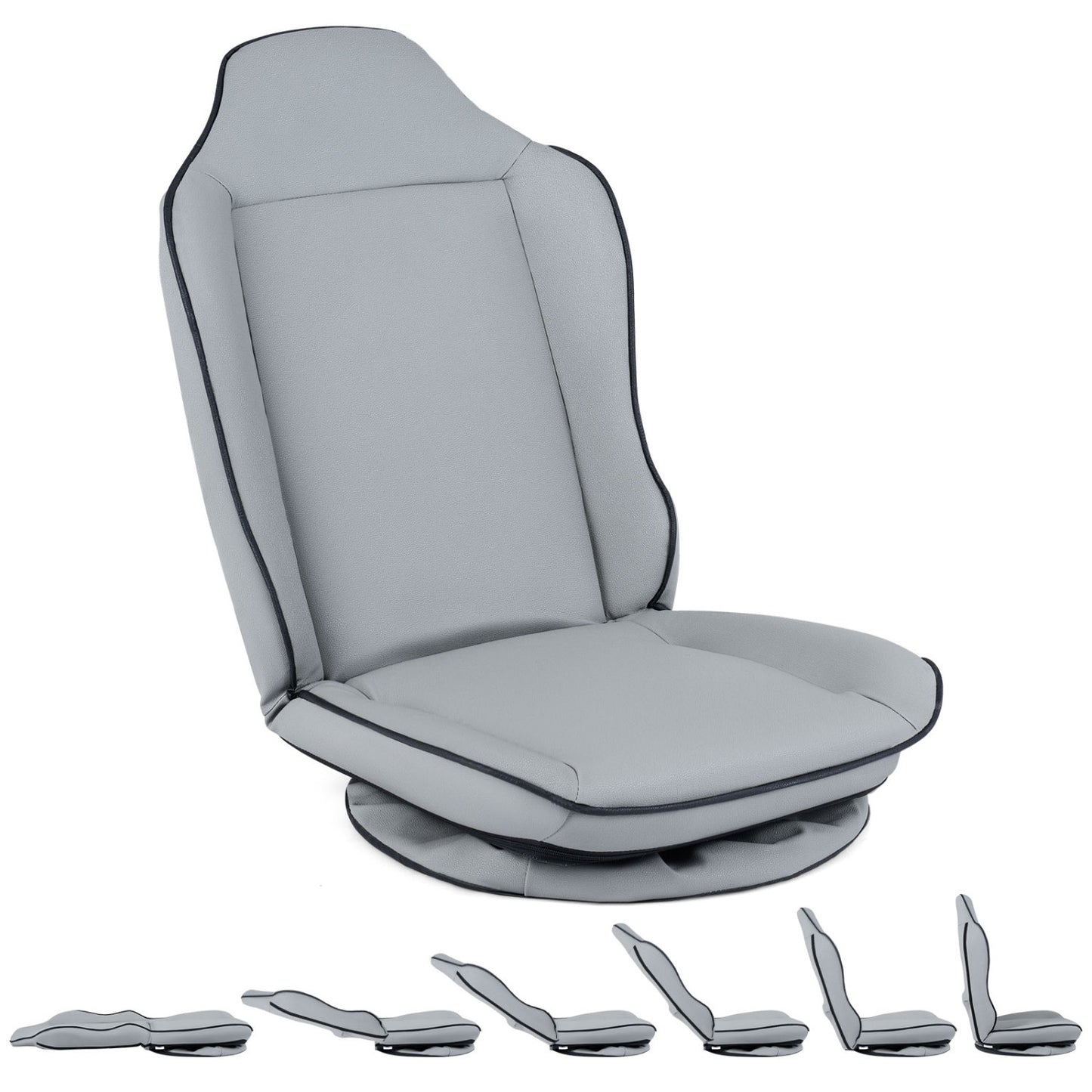 360° Swivel Floor Gaming Chair with Adjustable Backrest