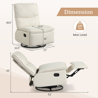 360° Swivel Rocking Chair with Cushioned Back for Living Room