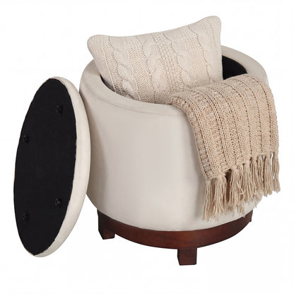 360° Swivel Velvet Foot Rest with Hidden Storage for Living Room