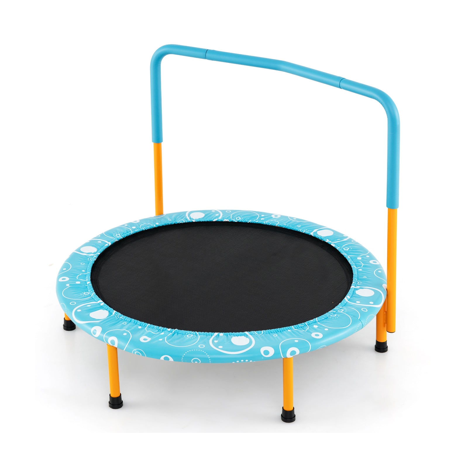 36 Inch Kids Trampoline Mini Rebounder with Full Covered Handrail-Orange - Orange