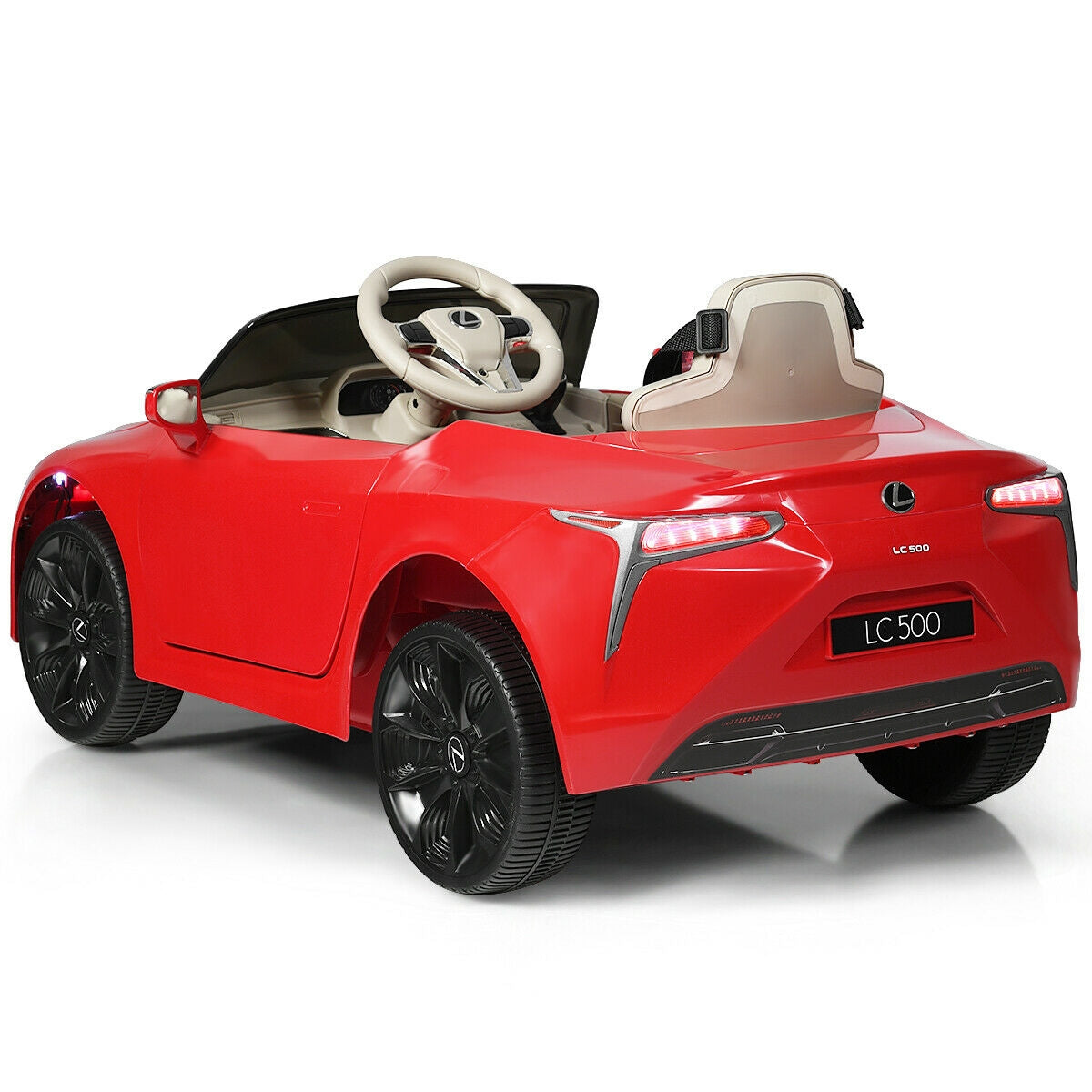 Kids Ride Lexus LC500 Licensed Remote Control Electric Vehicle-Black - Red
