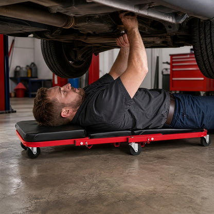 3-in-1 Folding Mechanic Creeper with 6 Wheels - 36 Inch