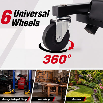 3-in-1 Folding Mechanic Creeper with 6 Wheels - 36 Inch