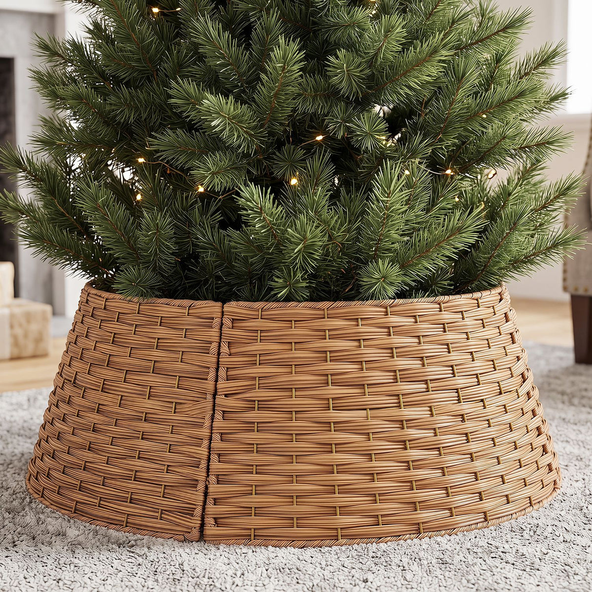36“ Christmas Tree Collar for 6/7.5/9 ft Artificial Trees with Cord Cut-Out