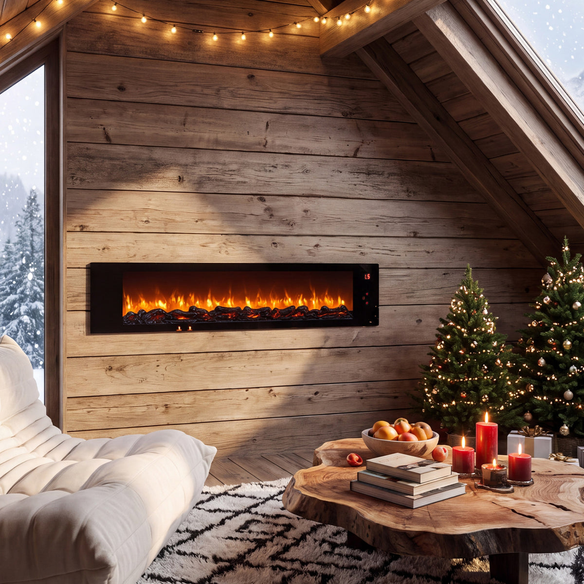 36" Electric Fireplace with 5-Level Adjustable Brightness
