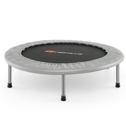 36 Inch Mini Folding Trampoline Portable Recreational Fitness Rebounder-Blue - Silver
