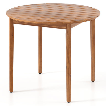 36 inch Acacia Wood Round Outdoor Dining Table for 4 People