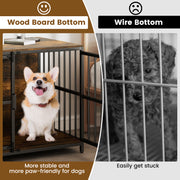 40 Inch Dog Crate Furniture Dog Kennel with Dual Lockable Double Doors-Rustic Brown