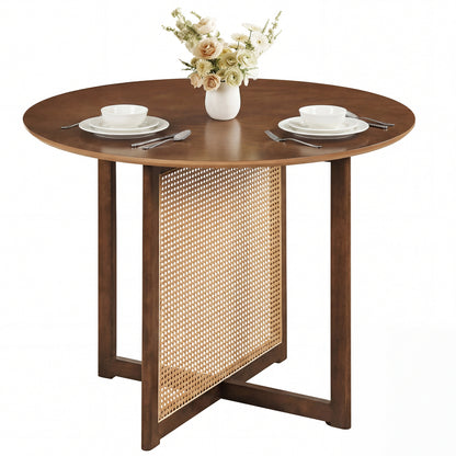 37.5 Inch Round Dining Table with Cross Pedestal Base