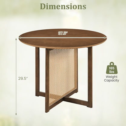 37.5 Inch Round Dining Table with Cross Pedestal Base