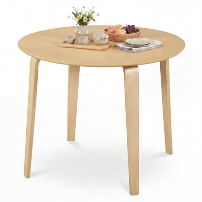 37.5" Round Dining Table with Rubber Wood Legs for Small Space