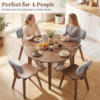 37.5" Round Dining Table with Rubber Wood Legs for Small Space