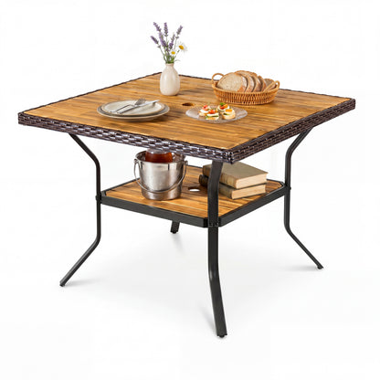 37" Square Outdoor Dining Table with Acacia Wood Top