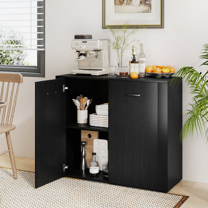 38" Buffet Modern Sideboard Cabinet with Storage-Black