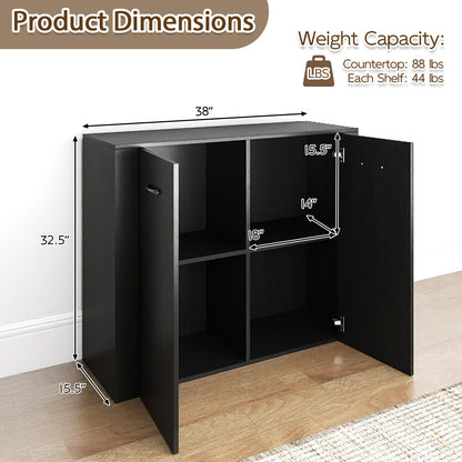 38" Buffet Modern Sideboard Cabinet with Storage-Black