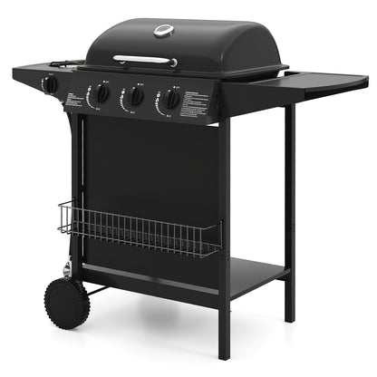 39 000 BTU Outdoor Burner Propane Gas Grill on Wheels-Black