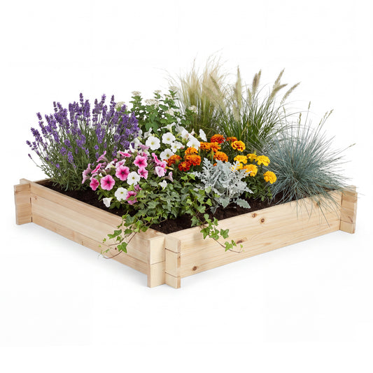 39.5" x 39.5" Square Wooden Raised Garden Bed