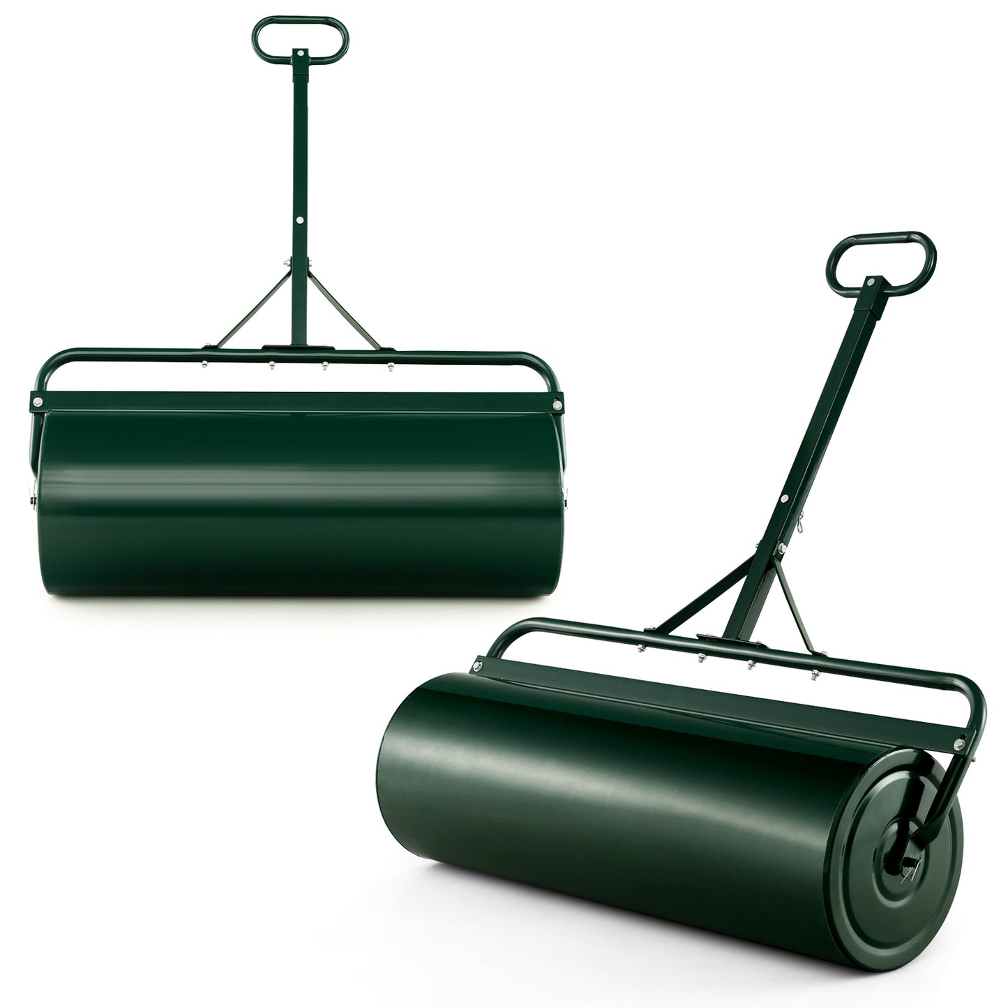 39 Inch Wide Push/Tow Lawn Roller-Black - Green