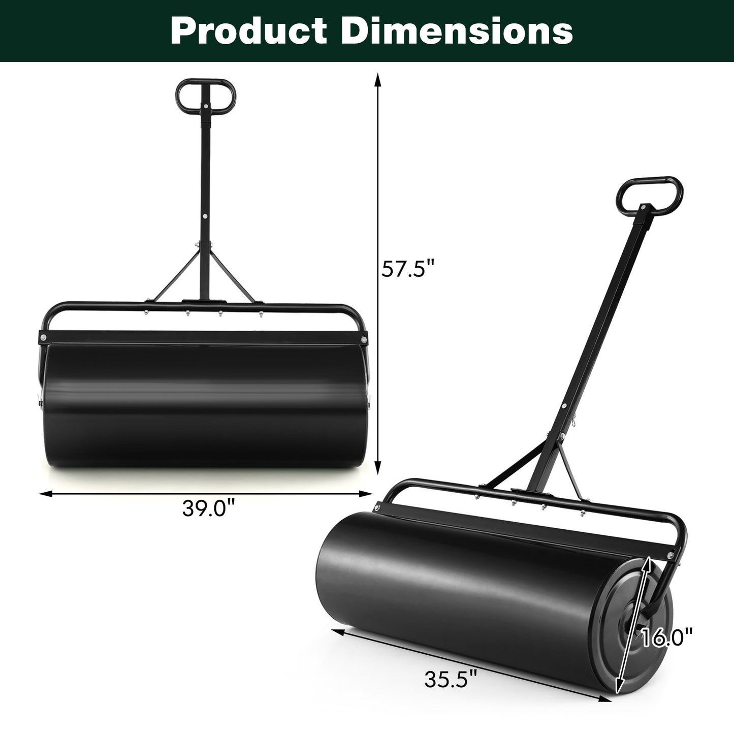 39 Inch Wide Push/Tow Lawn Roller
