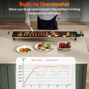 39.5 Inch Extra Large Electric Griddle with 2 Cooking Surface and Adjustable Temperatures