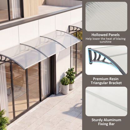 Door Awning 39x30 Inch Polycarbonate Window Canopy