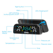 Wireless Solar Car Tire Pressure Monitoring System Auto Tire Pressure Monitor