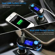 Car Wireless FM Transmitter Dual USB Charger Hands-free Call MP3 Player