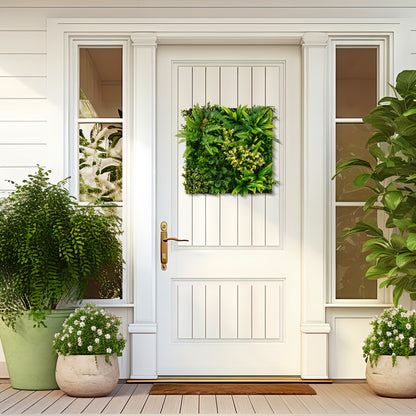 20" x 20" 3D Hanging Greenery Hedge with 11 Types of Mixed Faux Plants for Indoor Outdoor