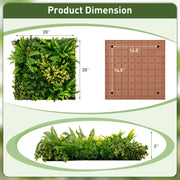 20" x 20" 3D Hanging Greenery Hedge with 11 Types of Mixed Faux Plants for Indoor Outdoor
