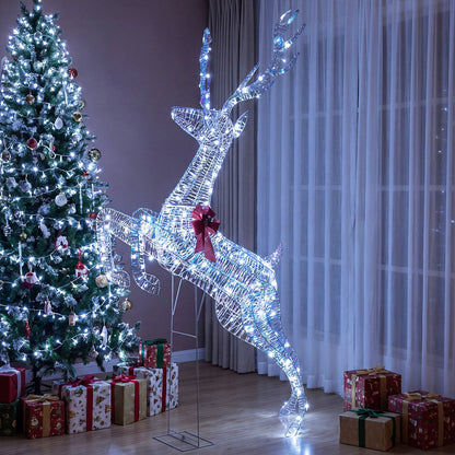 3D Large Lighted Christmas Reindeer Outdoor Decoration for Holiday Decor