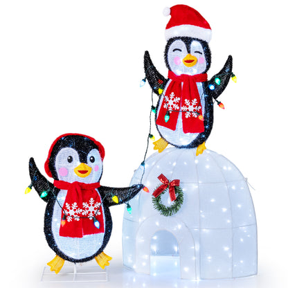 3D Pre-Lit Indoor Outdoor Xmas Holiday with 170 Cold-White LED Lights for Home