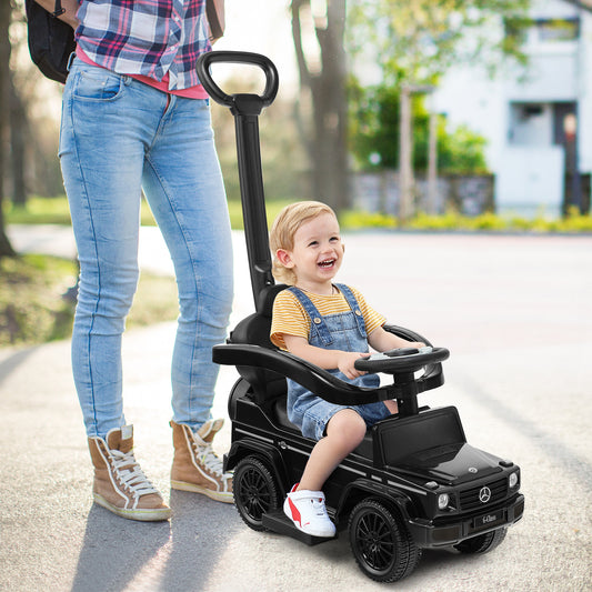3-In-1 Ride on Push Car Mercedes Benz G350 Stroller Sliding Car with Canopy
