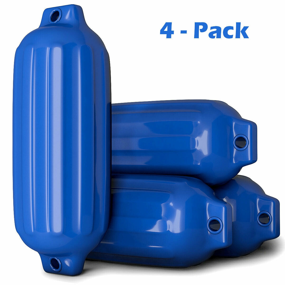 4 Ribbed Marine 8.5" x 27" Boat Fender Vinyl Bumper-Blue - Blue
