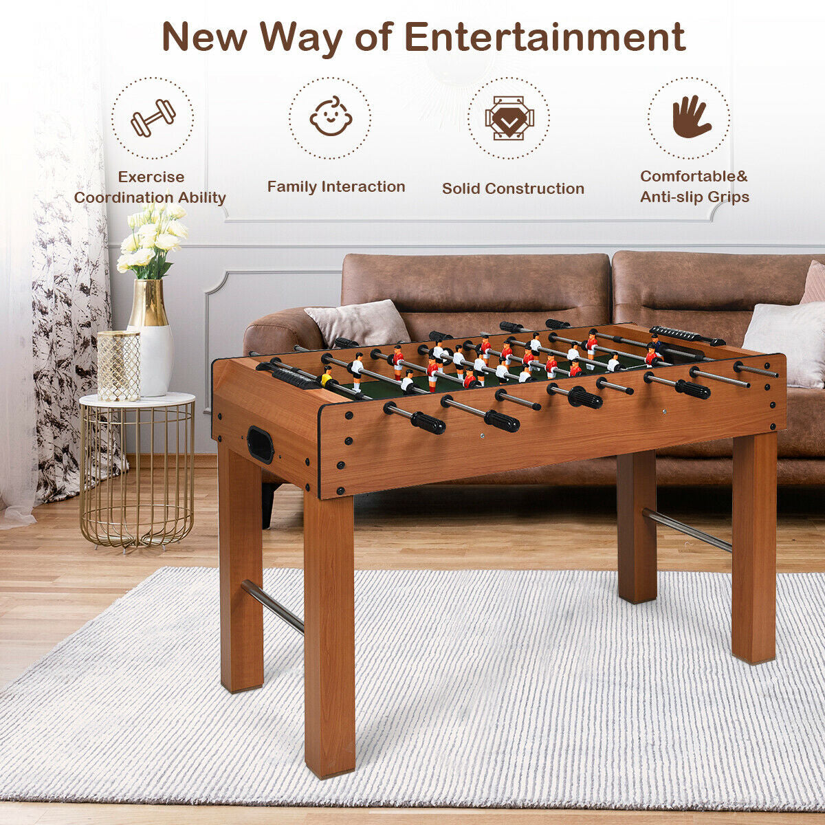 48 Inch Foosball Table Indoor Soccer Game for Kids and Adults