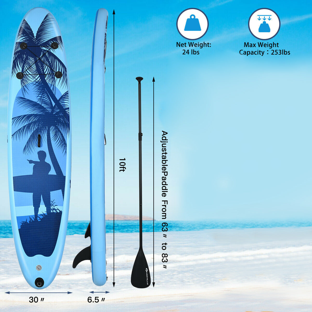 Adult Youth Inflatable Stand Up Paddle Board-S - M